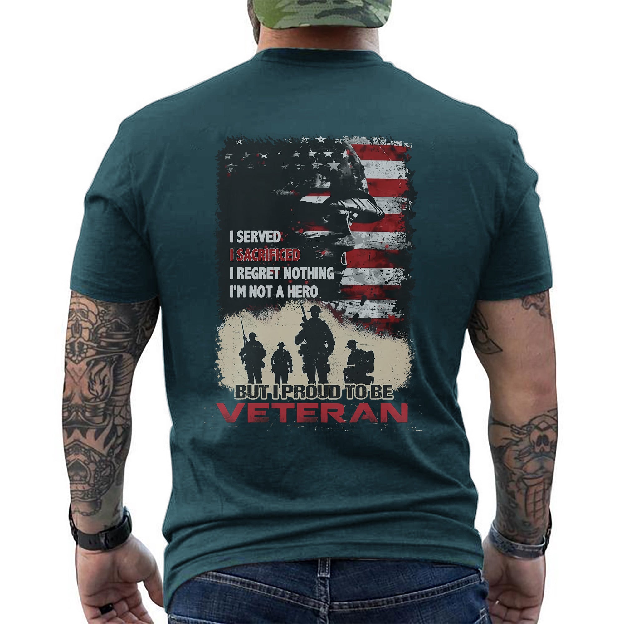 I Served I Sacrificed I Regret Nothing I’m Proud to Be a Veteran US Military Tribute T-Shirt