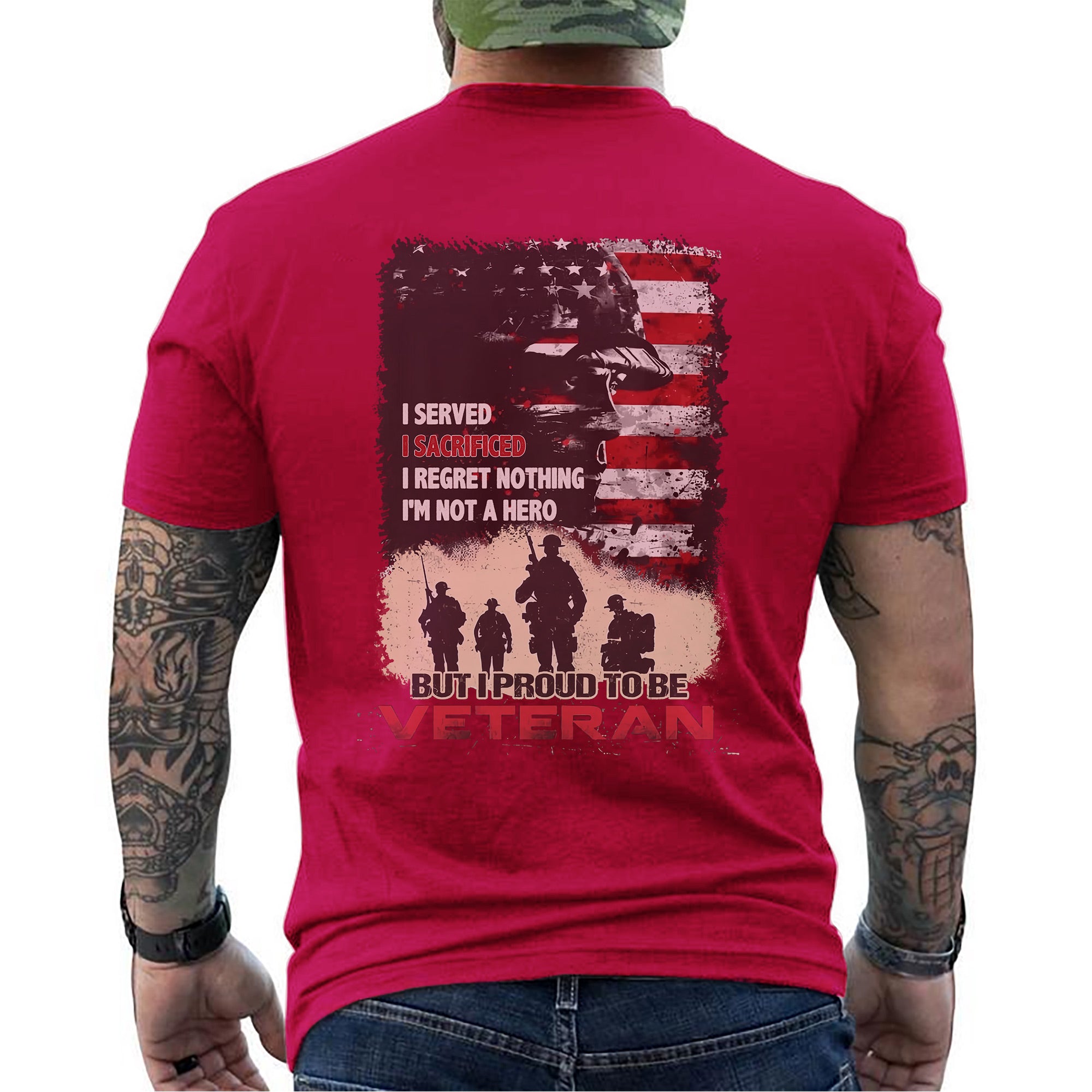 I Served I Sacrificed I Regret Nothing I’m Proud to Be a Veteran US Military Tribute T-Shirt
