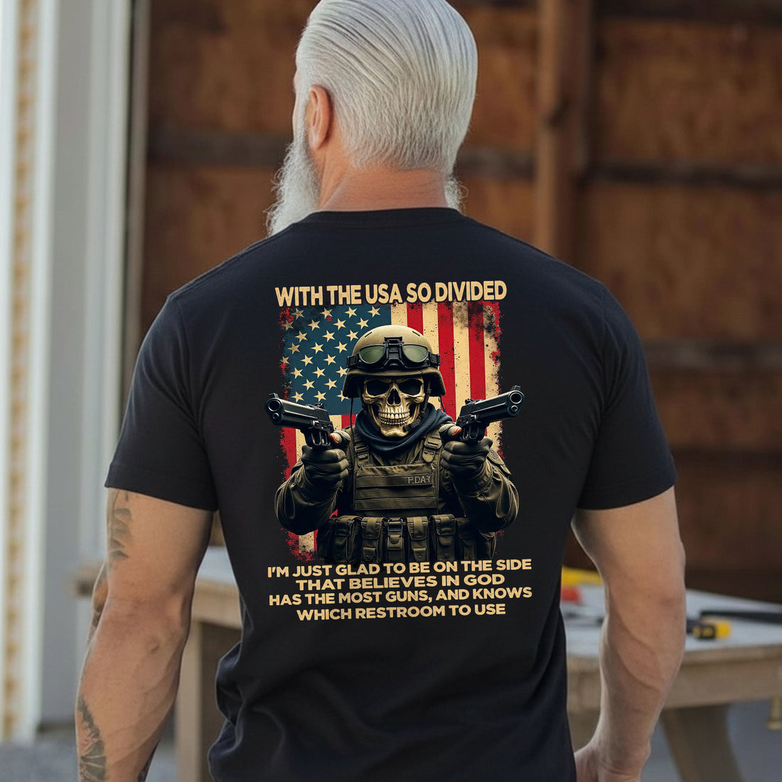 With the USA So Divided I’m Glad to Be on T-Shirt