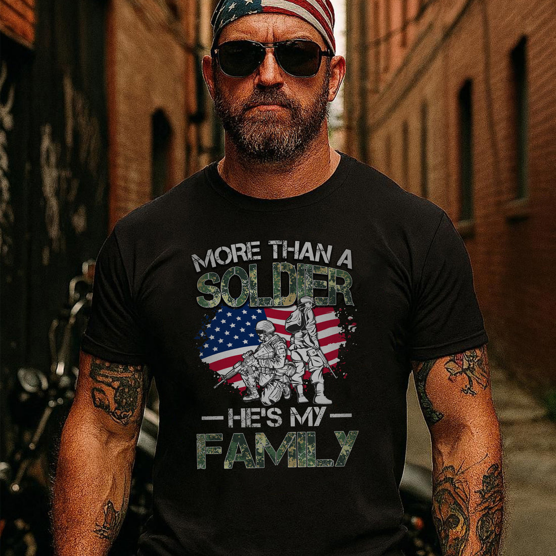 More Than a Soldier He Is My Family US Military Patriotic Tribute T-Shirt