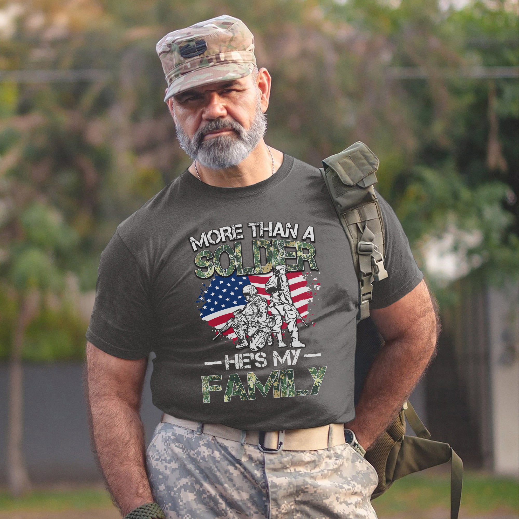 More Than a Soldier He Is My Family US Military Patriotic Tribute T-Shirt
