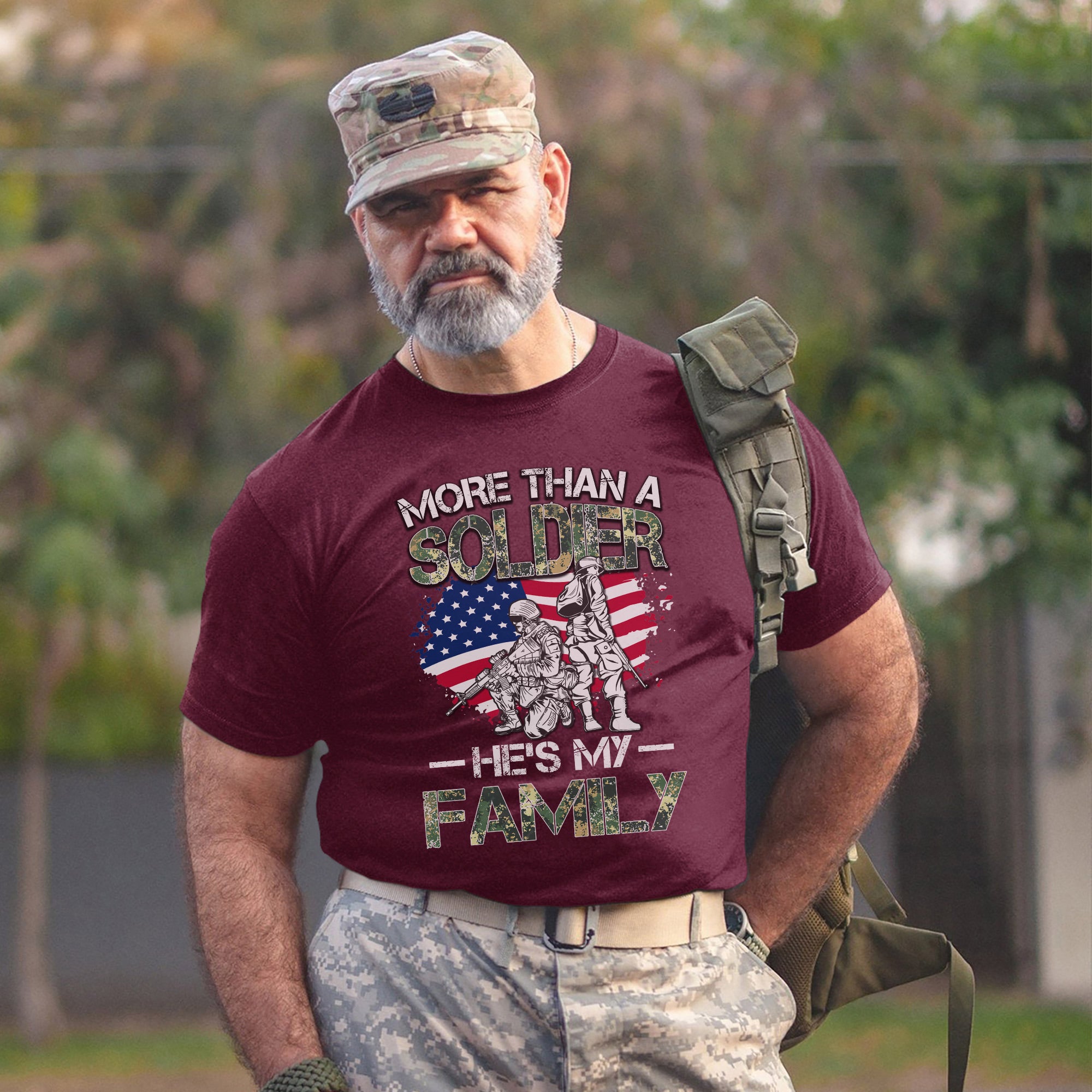 More Than a Soldier He Is My Family US Military Patriotic Tribute T-Shirt
