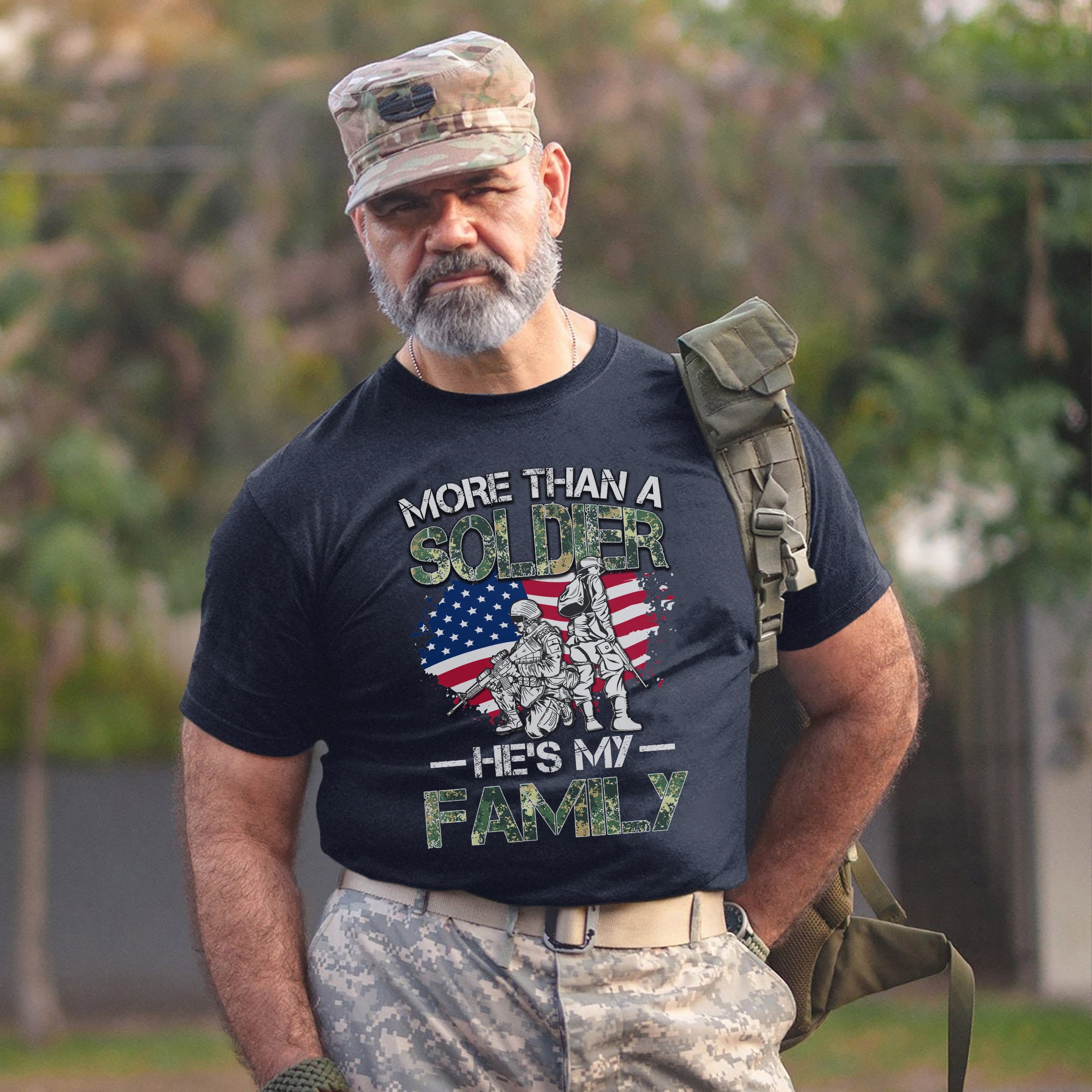 More Than a Soldier He Is My Family US Military Patriotic Tribute T-Shirt