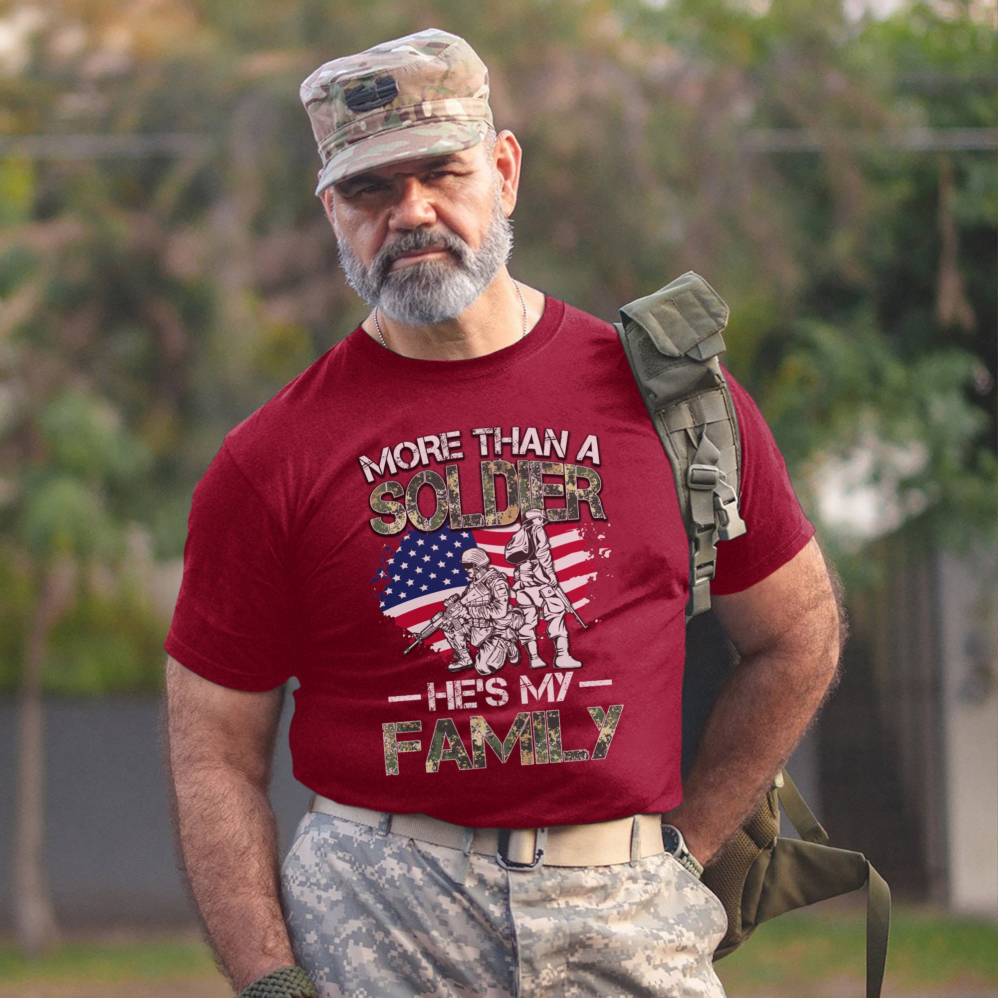 More Than a Soldier He Is My Family US Military Patriotic Tribute T-Shirt