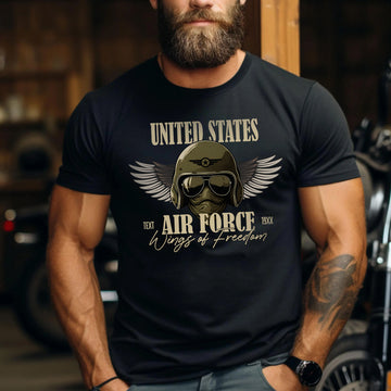 Wings of Freedom Air Force United States Military Veteran Patriotic Tribute Personalized T-Shirt