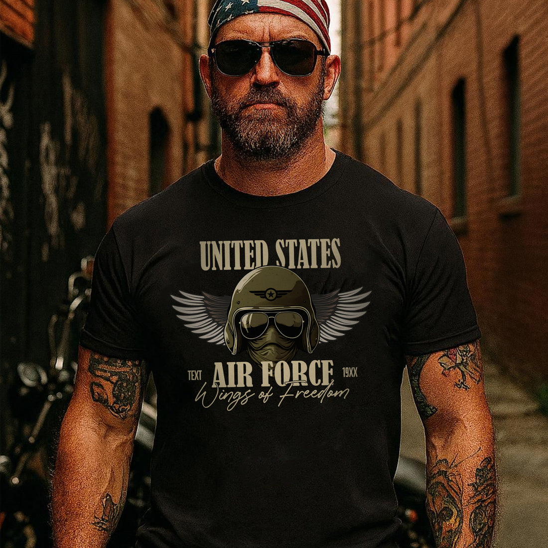 Wings of Freedom Air Force United States Military Veteran Patriotic Tribute Personalized T-Shirt