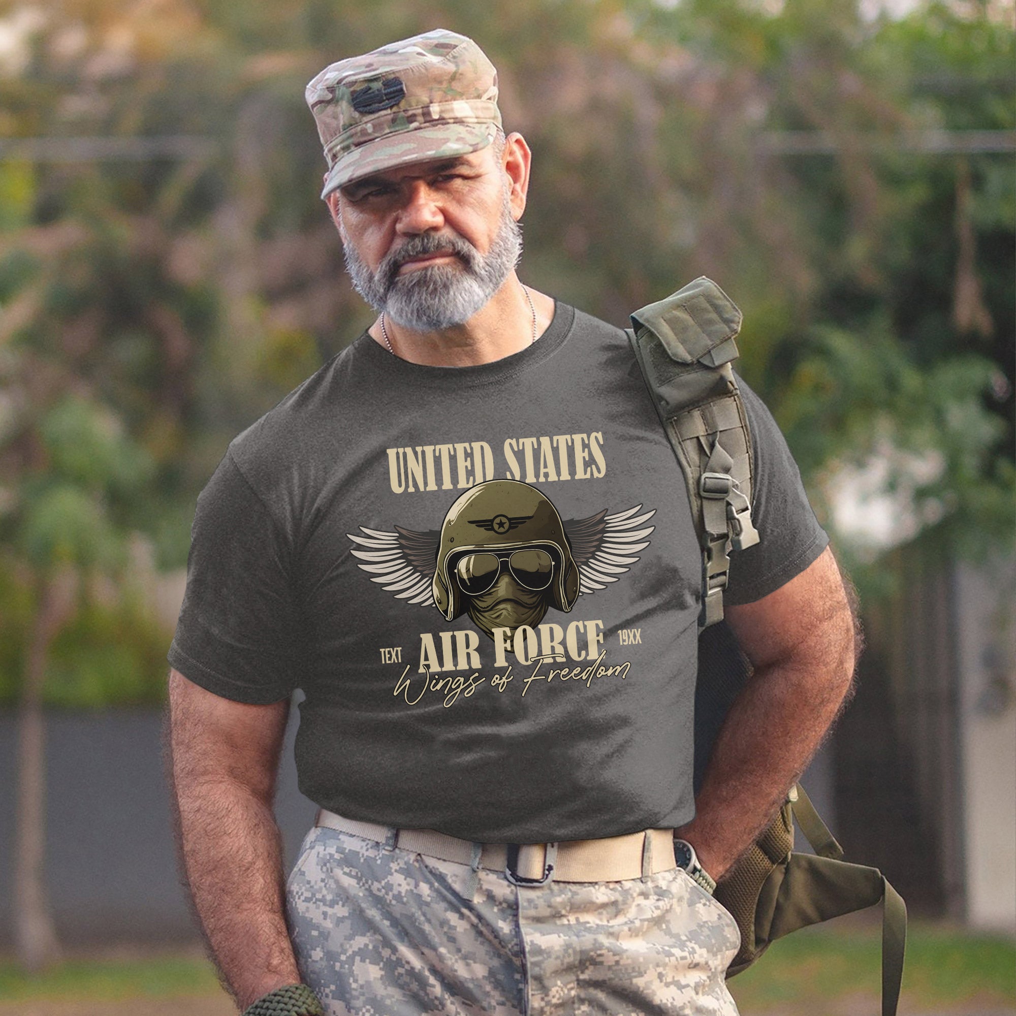 Wings of Freedom Air Force United States Military Veteran Patriotic Tribute Personalized T-Shirt
