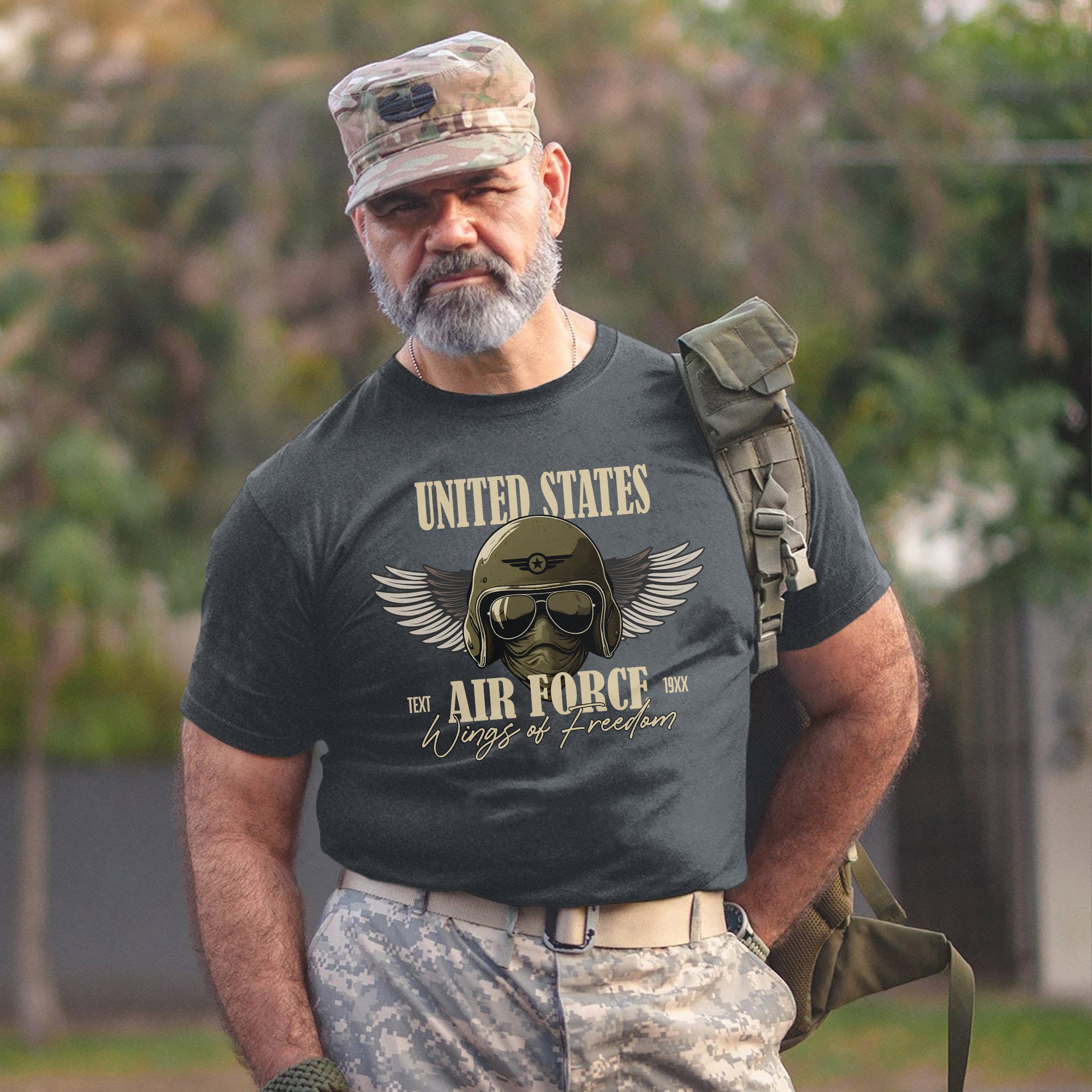 Wings of Freedom Air Force United States Military Veteran Patriotic Tribute Personalized T-Shirt