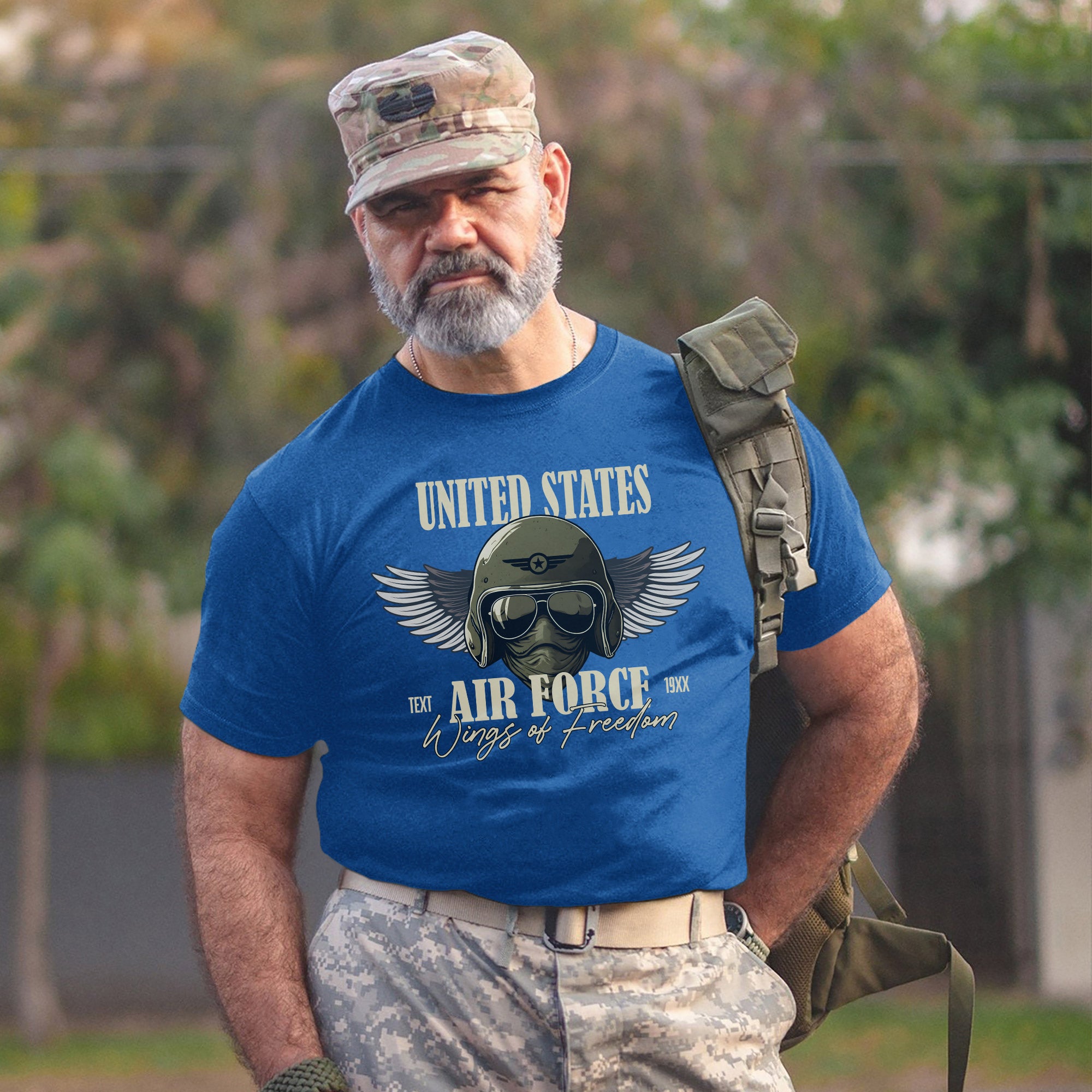 Wings of Freedom Air Force United States Military Veteran Patriotic Tribute Personalized T-Shirt