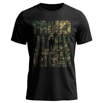 Proud Black Veteran US Military Service T-Shirt