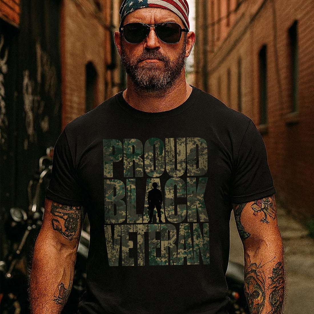 Proud Black Veteran US Military Service Honor and Patriotic Pride T-Shirt