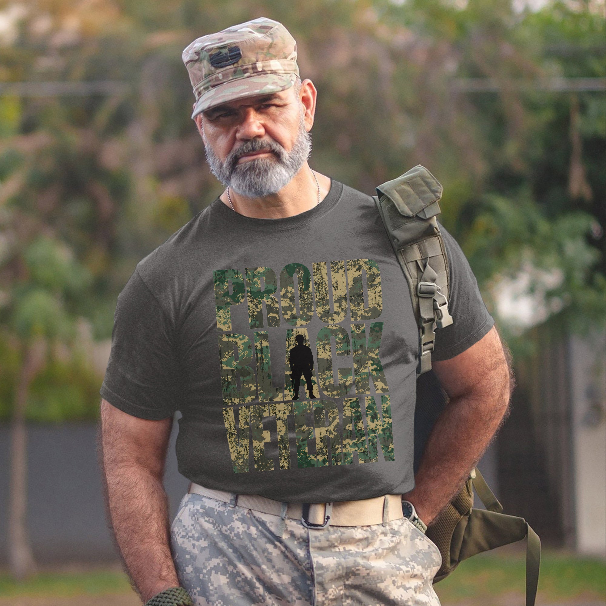Proud Black Veteran US Military Service Honor and Patriotic Pride T-Shirt