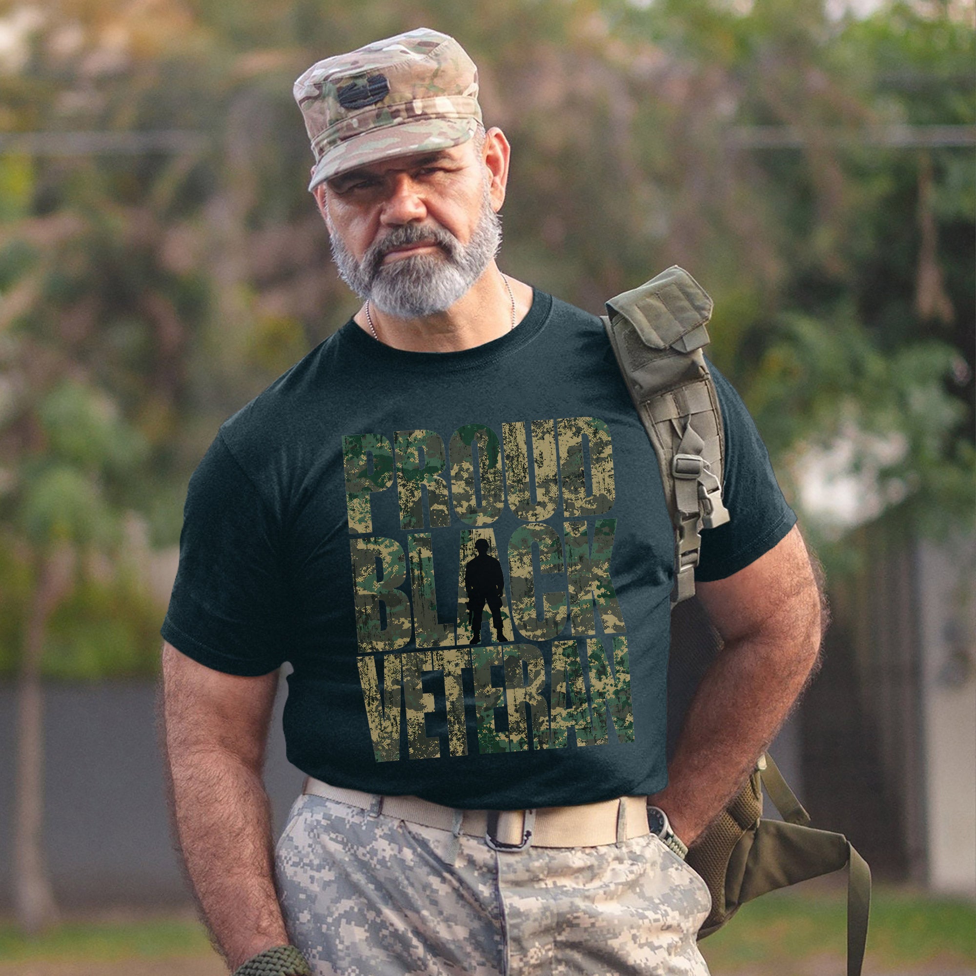 Proud Black Veteran US Military Service Honor and Patriotic Pride T-Shirt