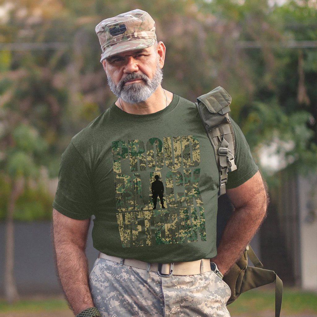 Proud Black Veteran US Military Service T-Shirt