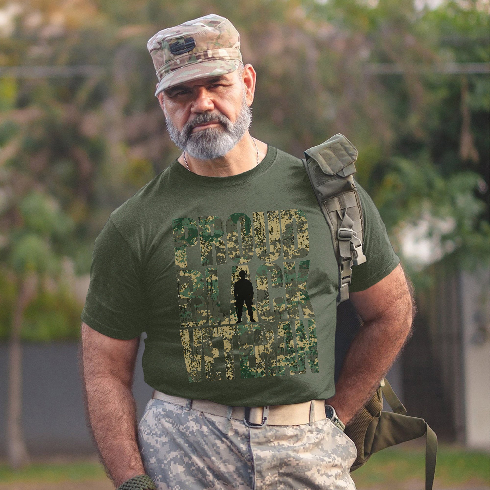 Proud Black Veteran US Military Service Honor and Patriotic Pride T-Shirt