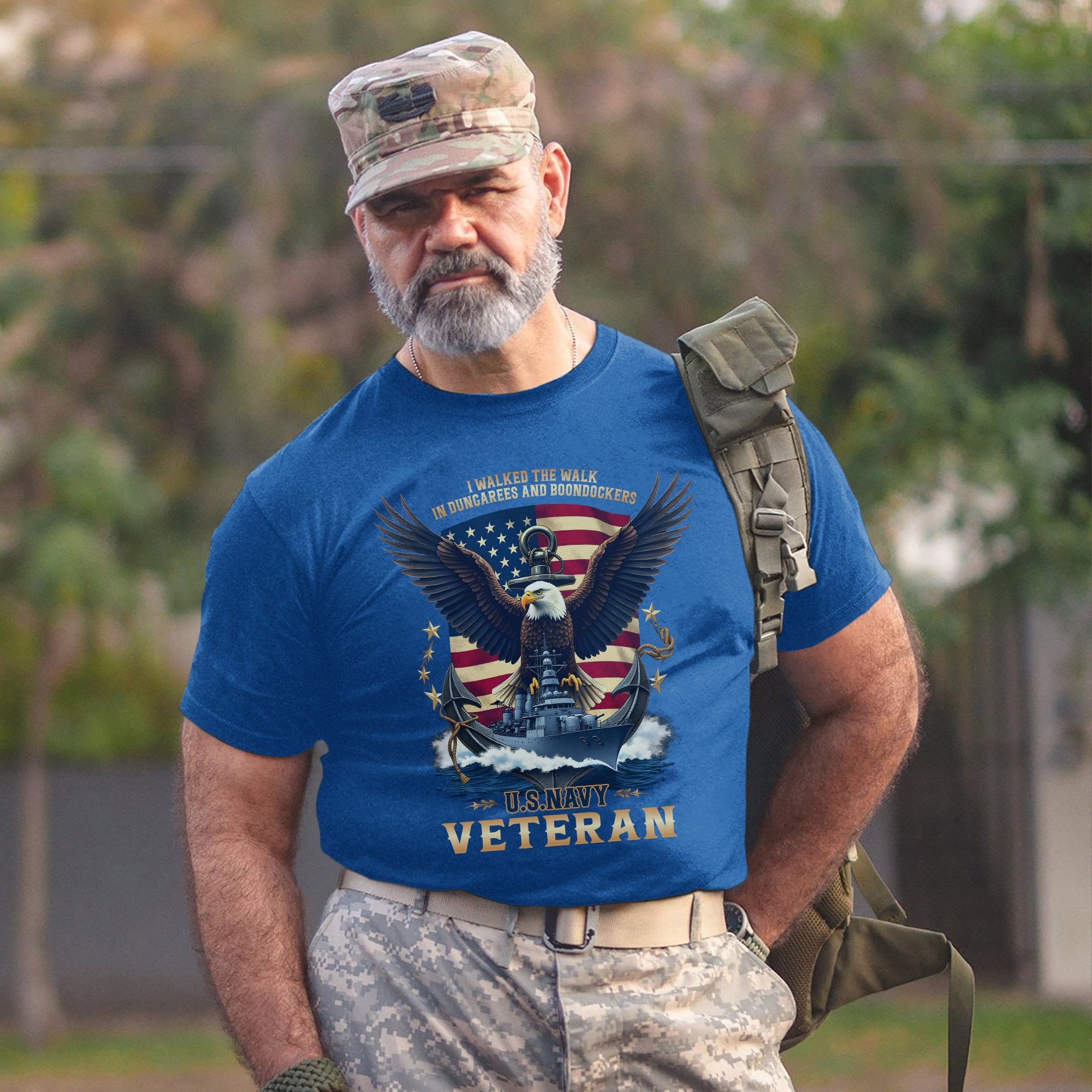 I Walked the Walk in Dungarees and Boondockers US Navy Veteran Tribute T-Shirt