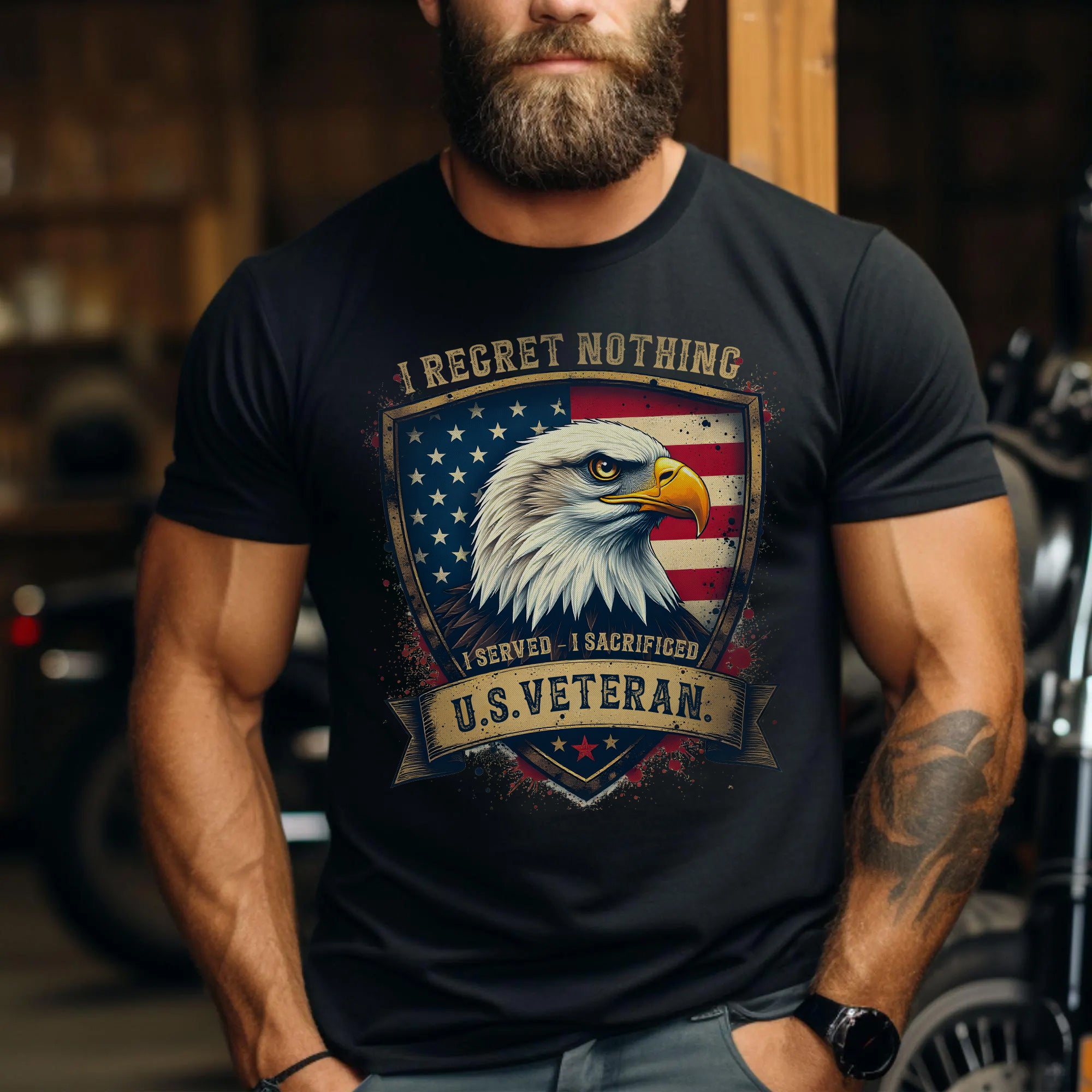 I Regret Nothing I Served I Sacrificed US Military Veteran Tribute T-Shirt