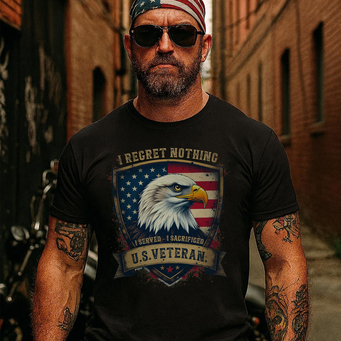 I Regret Nothing I Served I Sacrificed US Military Veteran Tribute T-Shirt