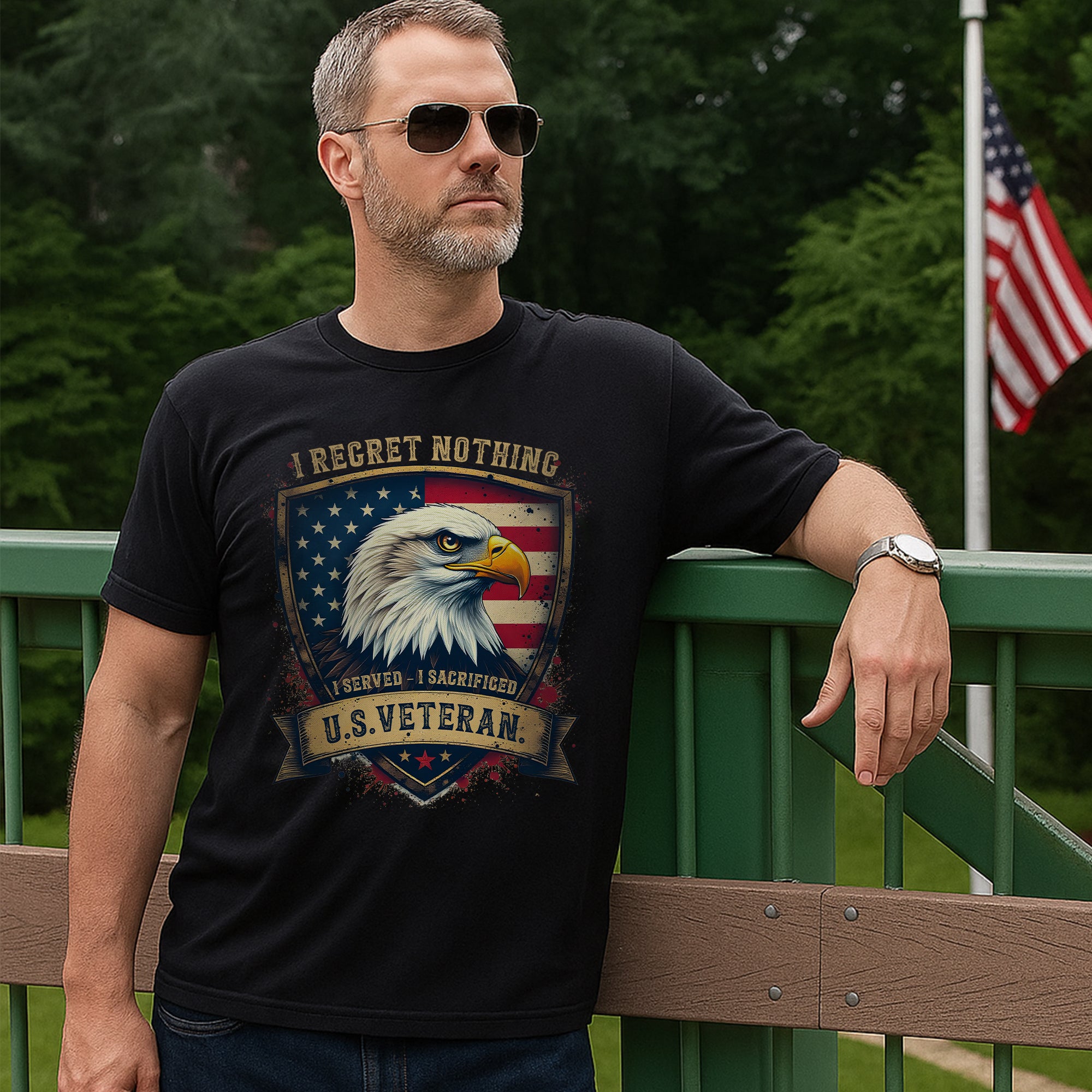 I Regret Nothing I Served I Sacrificed US Military Veteran Tribute T-Shirt