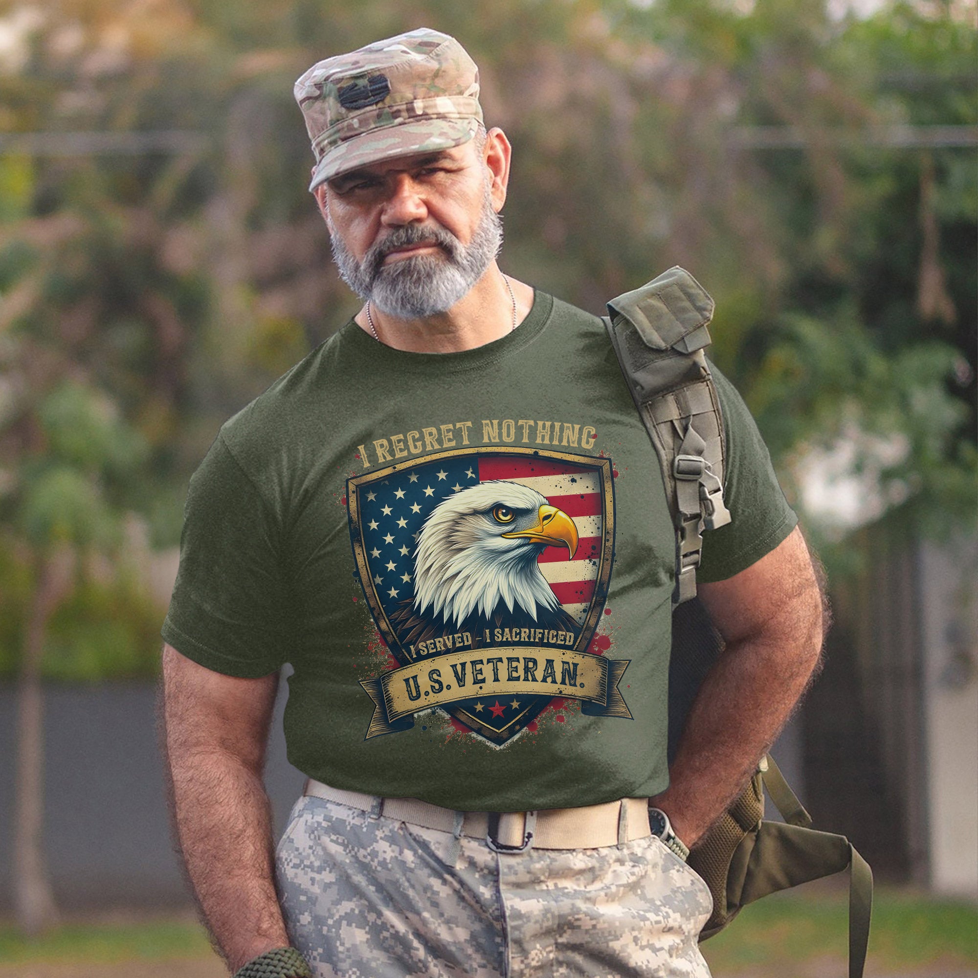 I Regret Nothing I Served I Sacrificed US Military Veteran Tribute T-Shirt