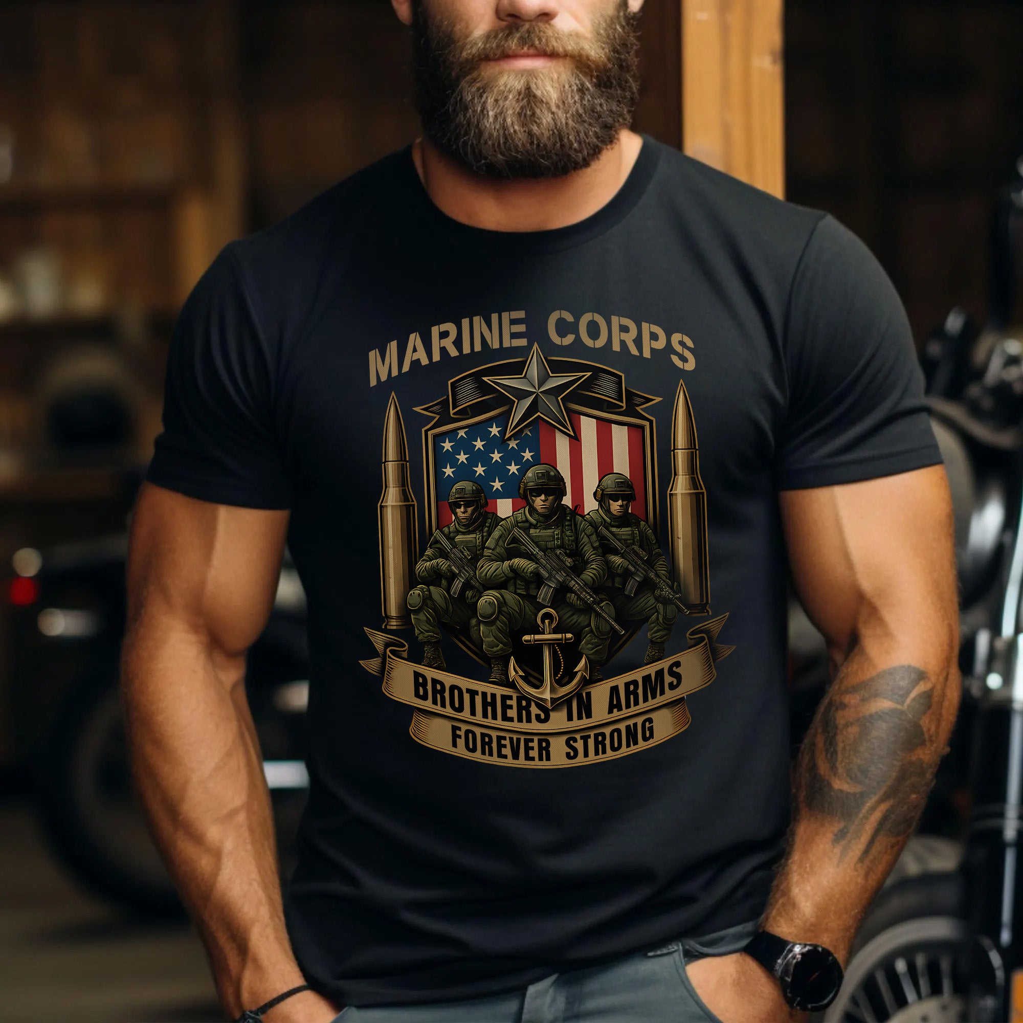 Brothers in Arms Forever Strong Unbreakable Bond Forged Through Service Sacrifice and Honor T-Shirt