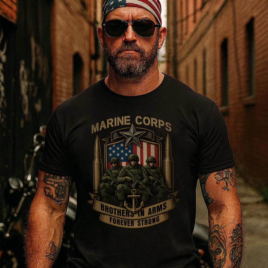 Brothers in Arms Forever Strong Unbreakable Bond Forged Through Service Sacrifice and Honor T-Shirt