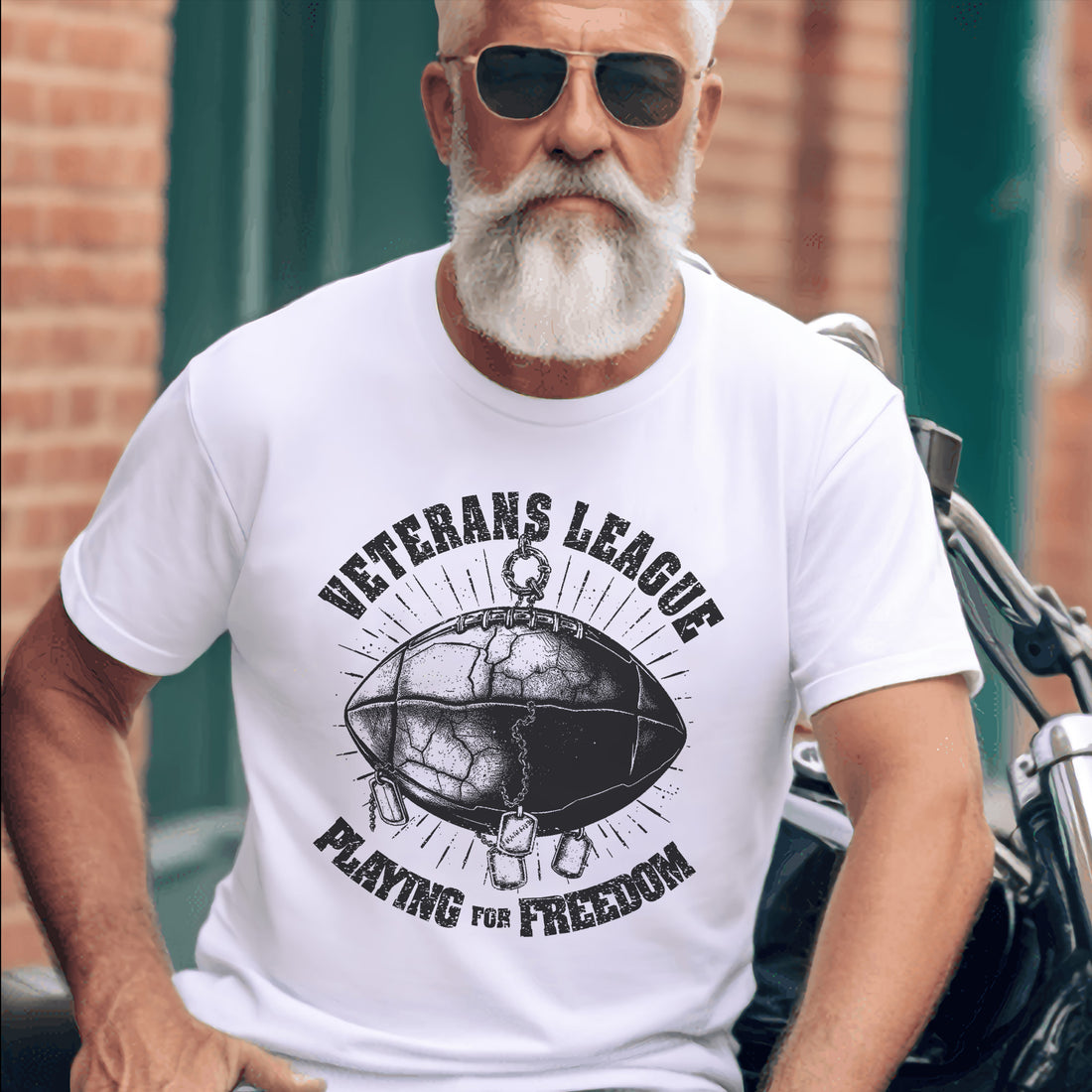 Veterans League Playing for Freedom US Military Patriotic Tribute T-Shirt