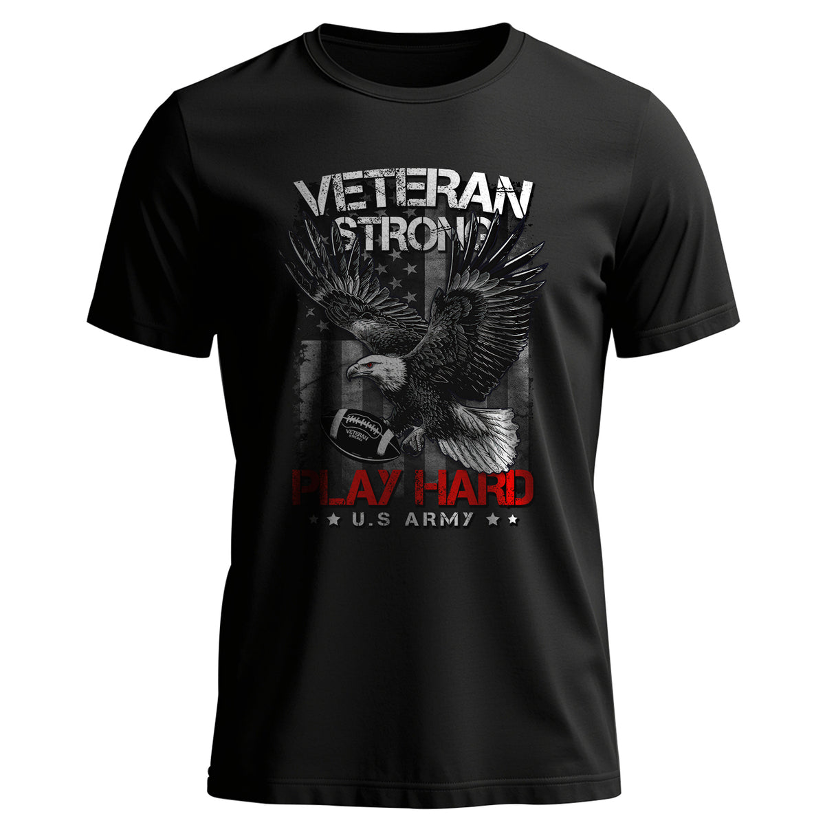 Veterans Strong Play Hard US Military T-Shirt Main image