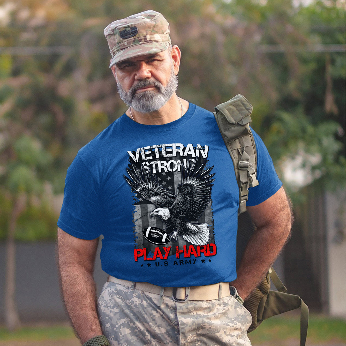 Veterans Strong Play Hard US Military T-Shirt