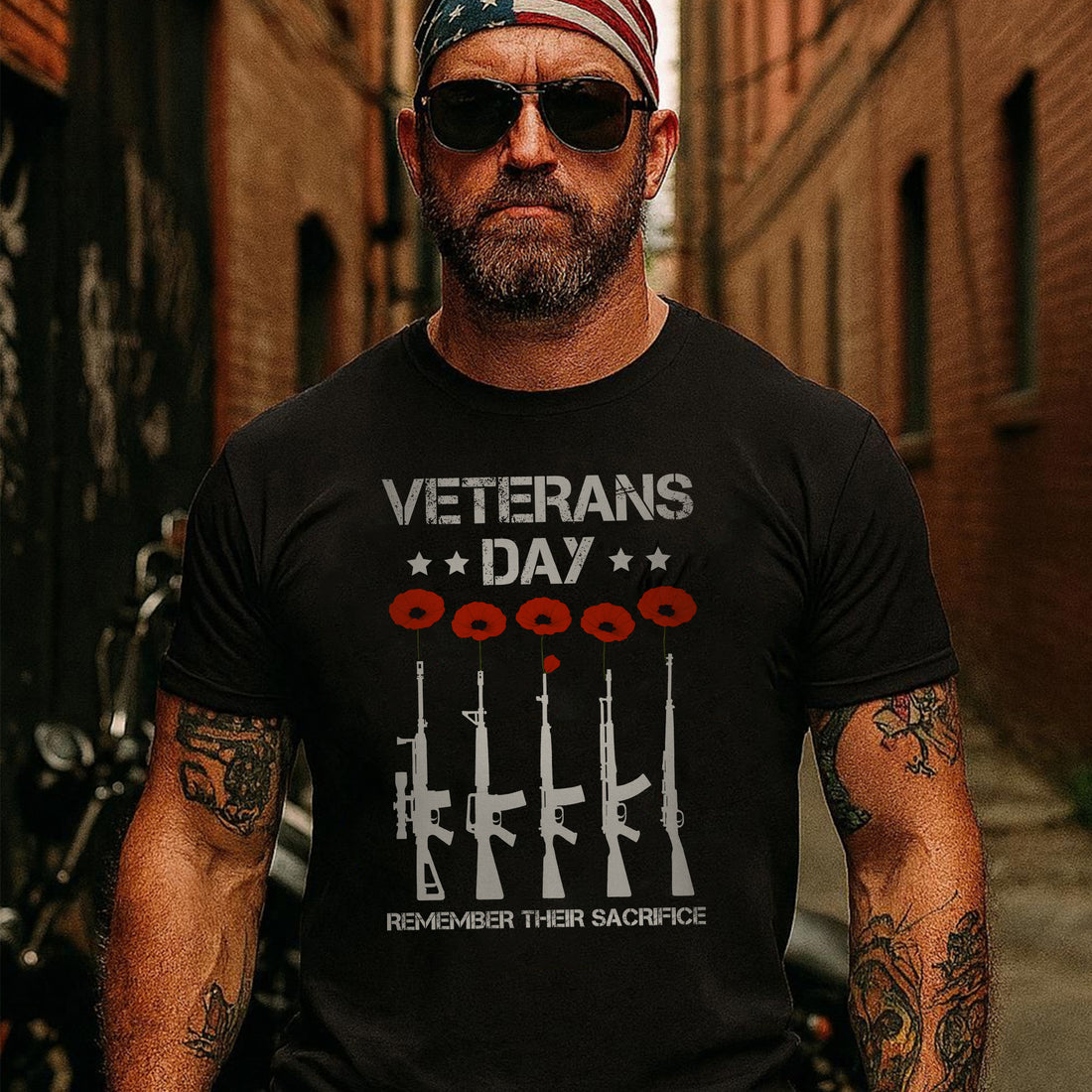 Remember Their Sacrifice Veteran Day US Military Patriotic Tribute T-Shirt