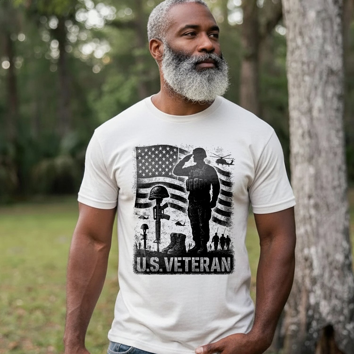 US Veterans Patriotic Military Honor and Service Tribute T-Shirt Secondary image