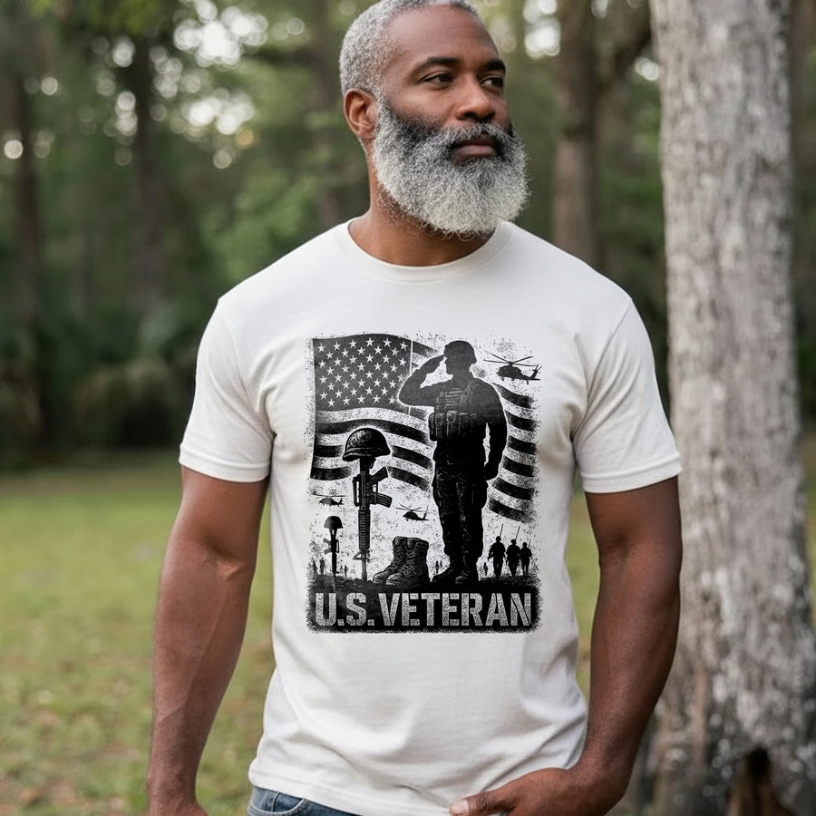US Veterans Patriotic Military Honor and Service Tribute T-Shirt