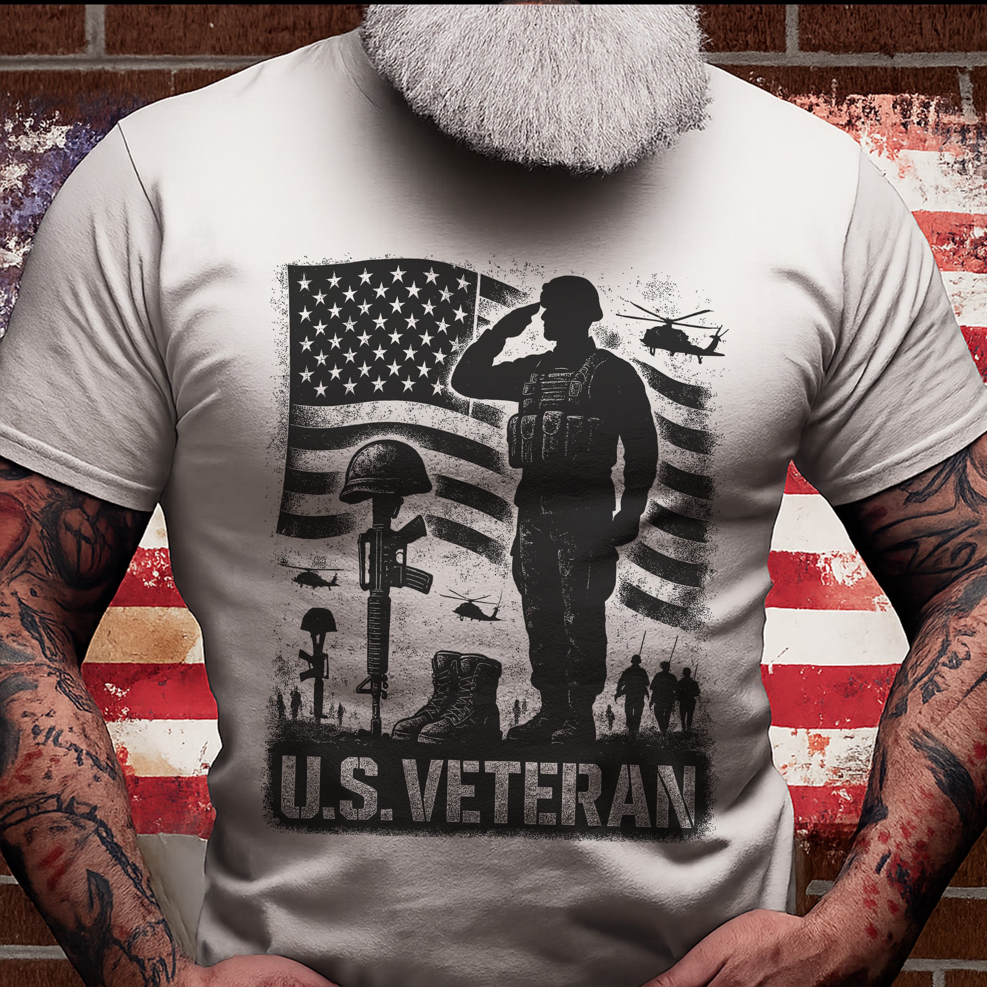 US Veterans Patriotic Military Honor and Service Tribute T-Shirt