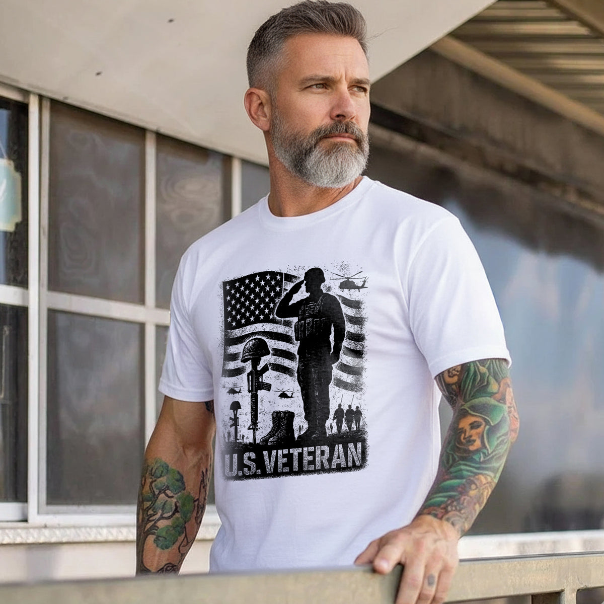 US Veterans Patriotic Military Honor and Service Tribute T-Shirt