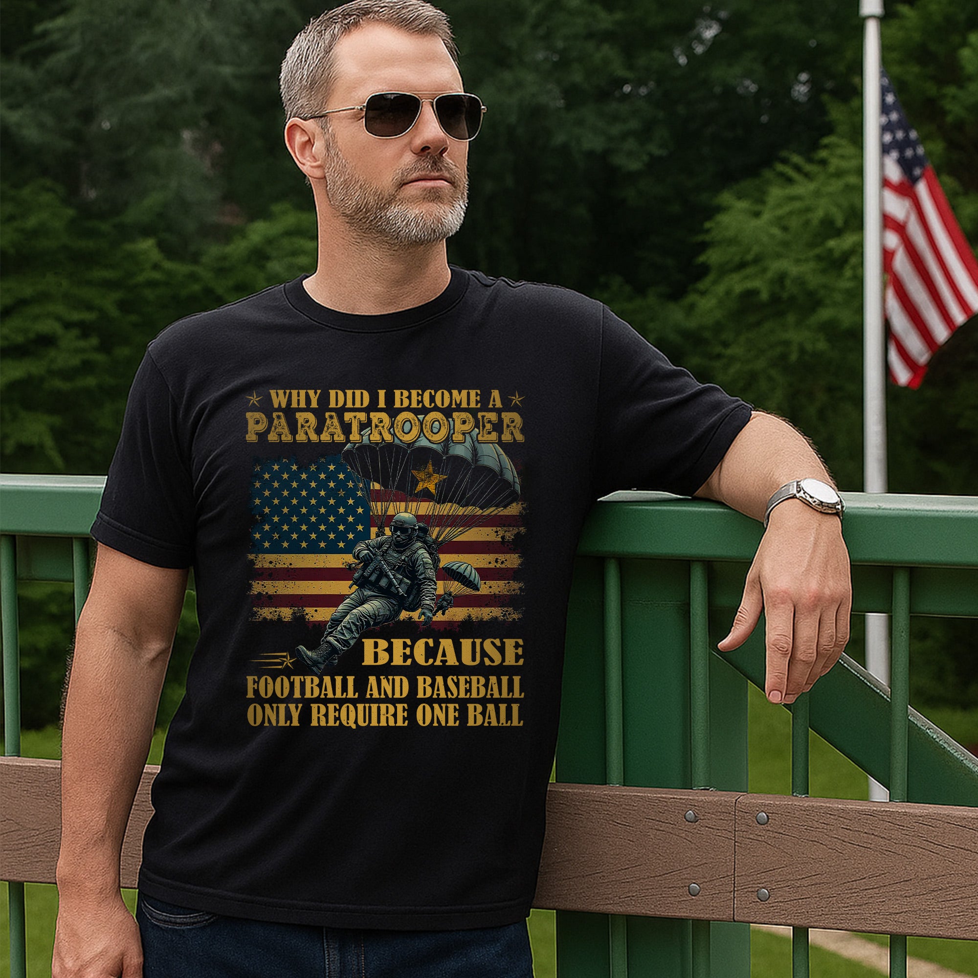 Why Did I Become a Paratrooper Because Football and Baseball Only Require US Military Veteran T-Shirt