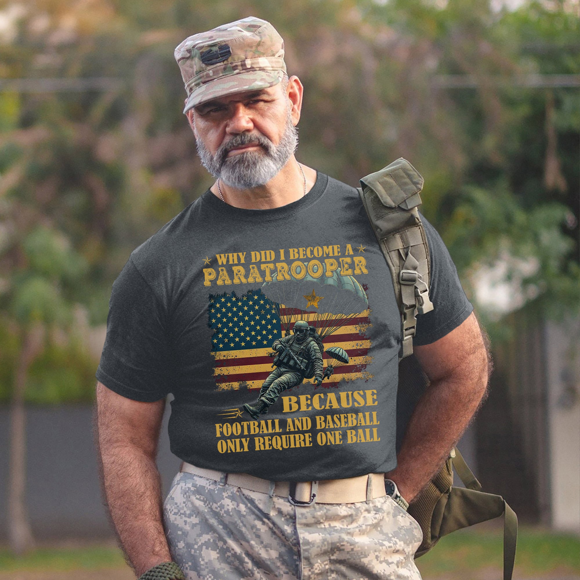 Why Did I Become a Paratrooper Because Football and Baseball Only Require US Military Veteran T-Shirt