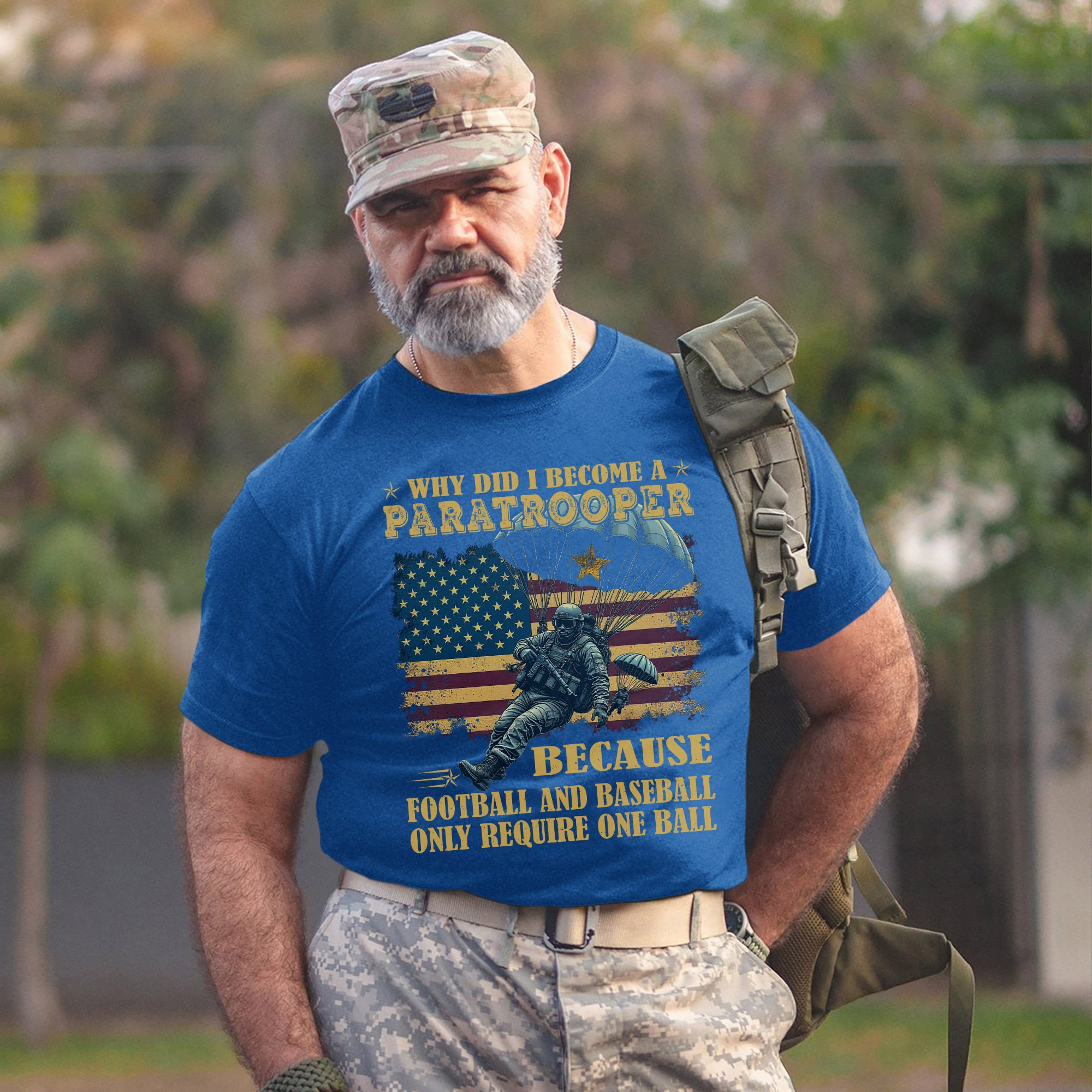 Why Did I Become a Paratrooper Because Football and Baseball Only Require US Military Veteran T-Shirt