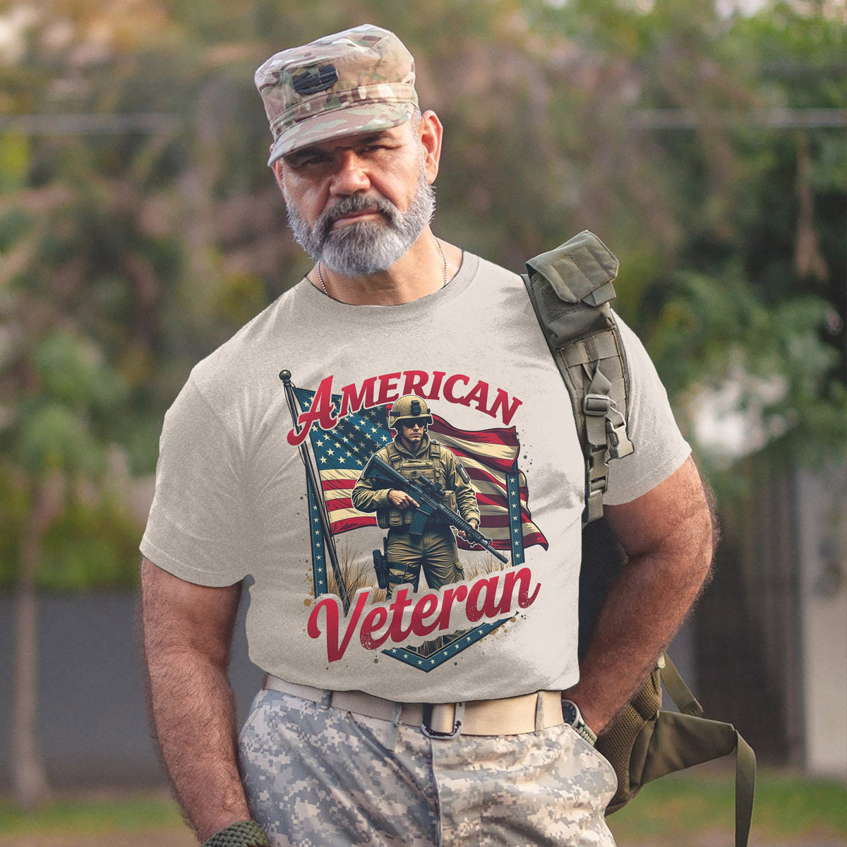 American Veteran US Military Patriotic T-Shirt