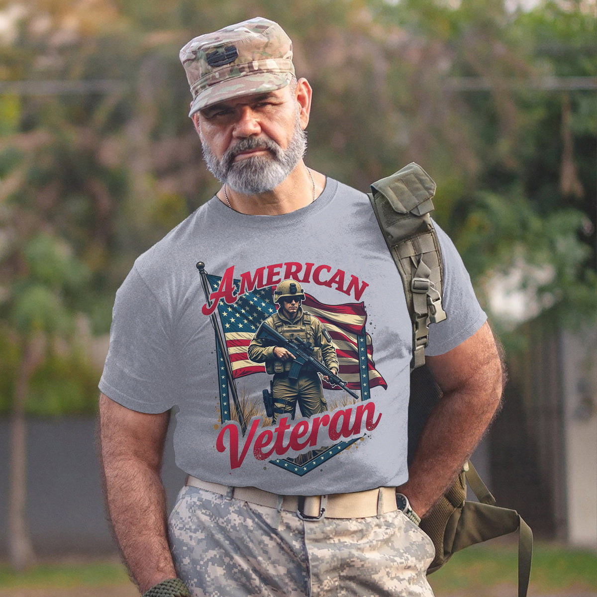 American Veteran US Military Patriotic T-Shirt