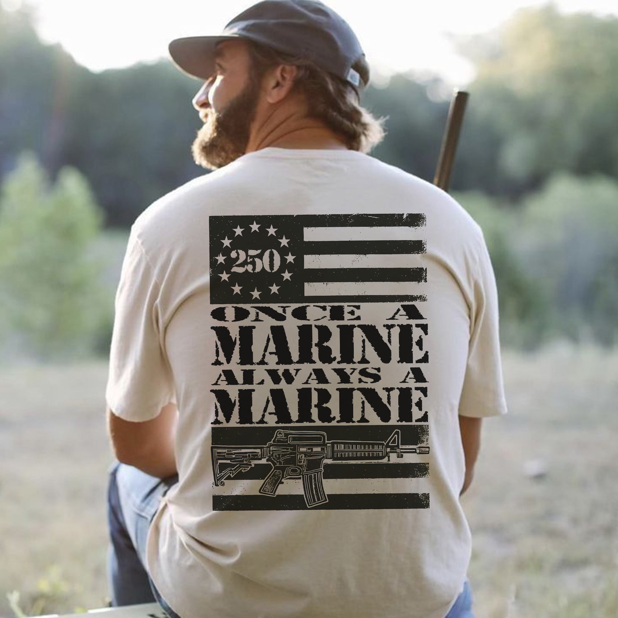 Once a Marine Always a Marine US Military Veteran Patriotic Pride T-Shirt