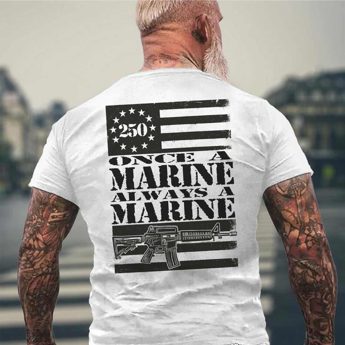 Once a Marine Always a Marine US Military Veteran Patriotic Pride T-Shirt