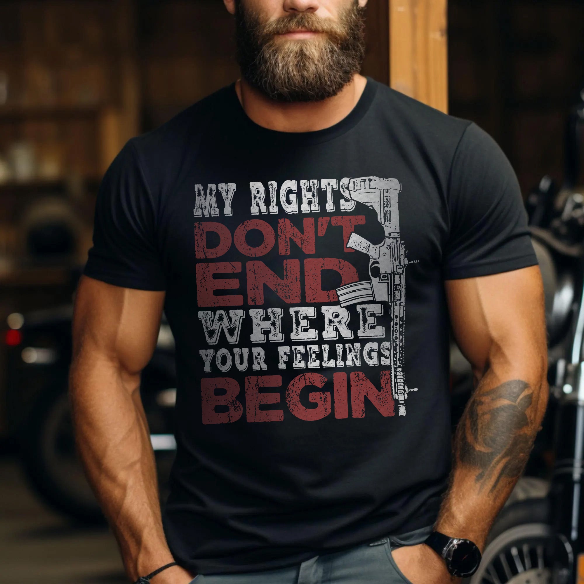 My Rights Don’t End Where Your Feelings Begin US Military Veteran Patriotic T-Shirt