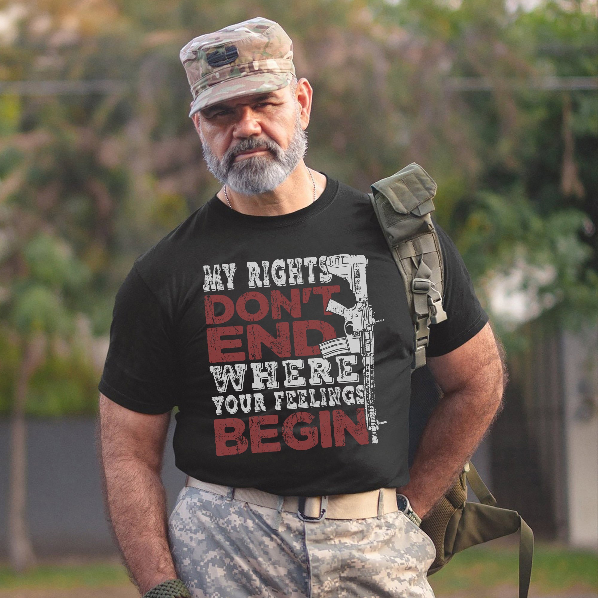 My Rights Don’t End Where Your Feelings Begin US Military Veteran Patriotic T-Shirt