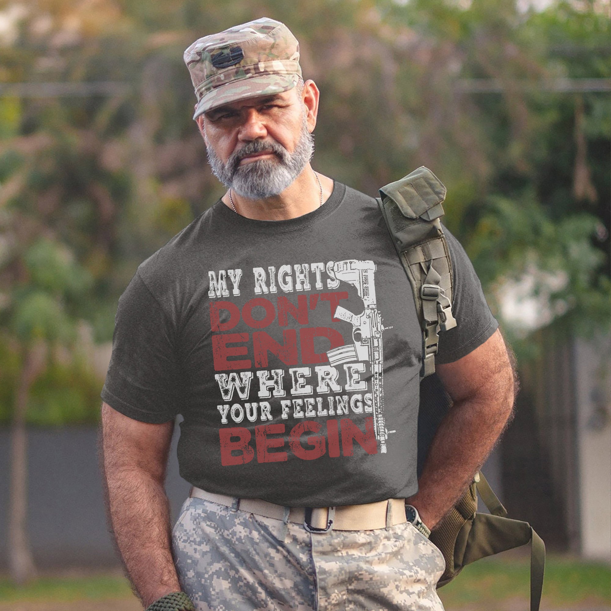 My Rights Don’t End Where Your Feelings Begin US Military Veteran Patriotic T-Shirt