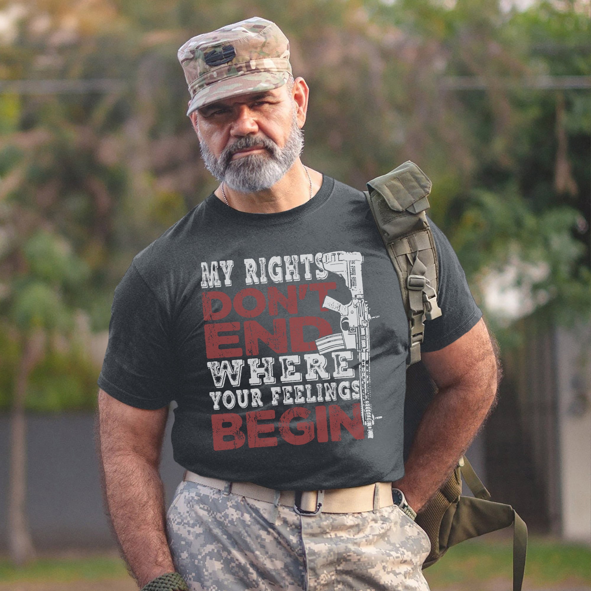 My Rights Don’t End Where Your Feelings Begin US Military Veteran Patriotic T-Shirt