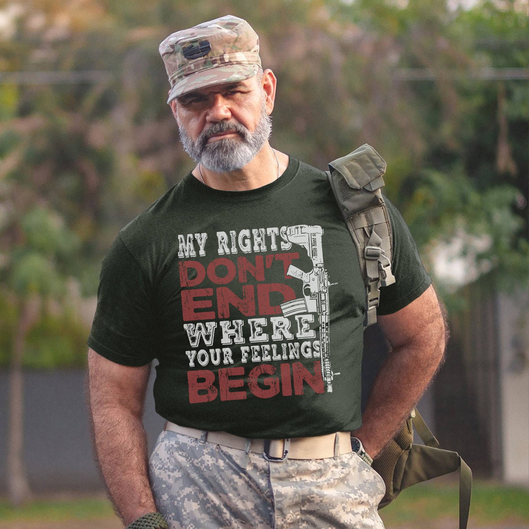 My Rights Don’t End Where Your Feelings Begin US Military Veteran Patriotic T-Shirt