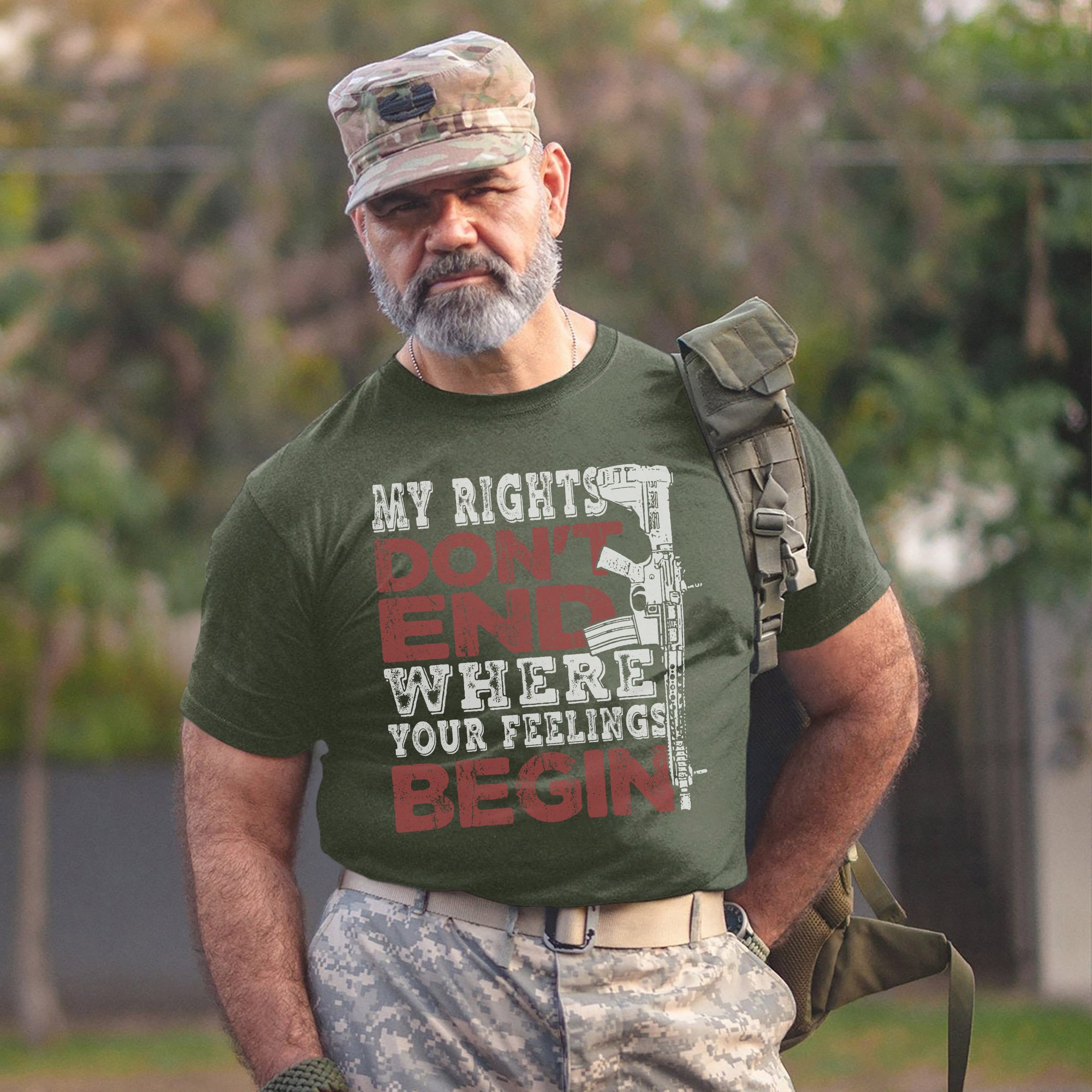 My Rights Don’t End Where Your Feelings Begin US Military Veteran Patriotic T-Shirt