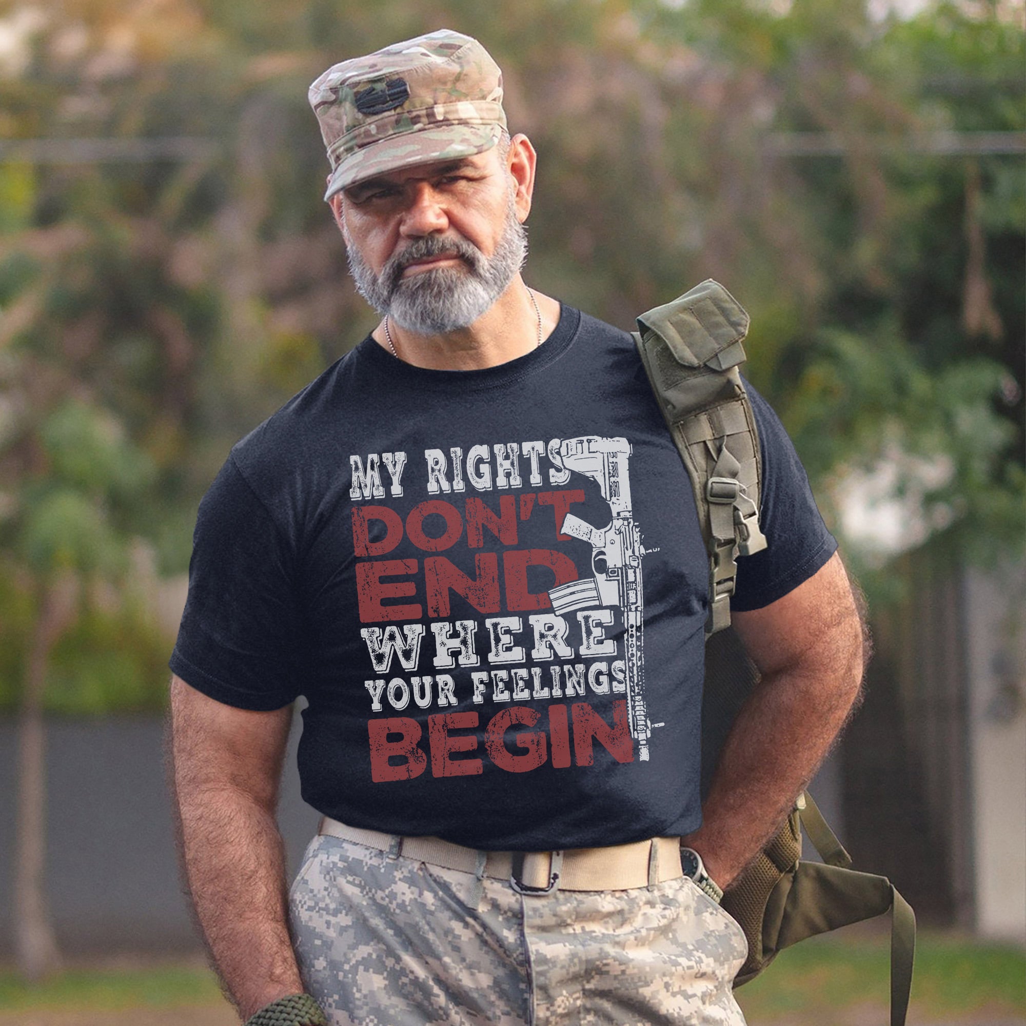 My Rights Don’t End Where Your Feelings Begin US Military Veteran Patriotic T-Shirt