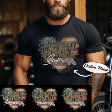 US Army Military Veteran Patriotic Service Tribute Personalized T-Shirt