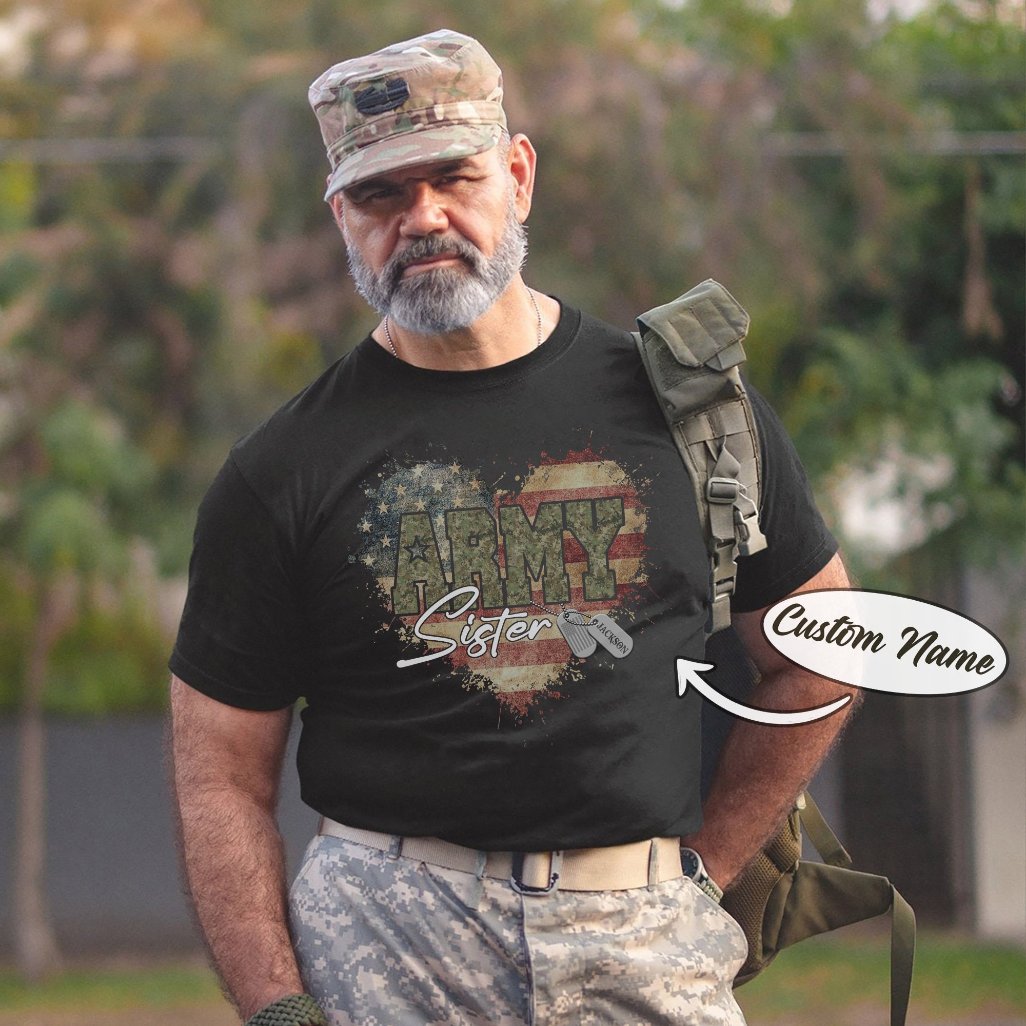 US Army Military Veteran Patriotic Service Tribute Personalized T-Shirt